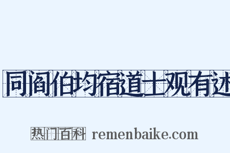 同阎伯均宿道士观有述是什么意思的图片